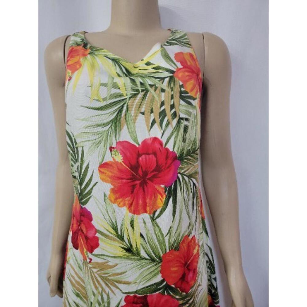 Two Palms Hibiscus Print Hawaiian Women's Sleeveless Dress Size M NEW #C - Picture 2 of 13